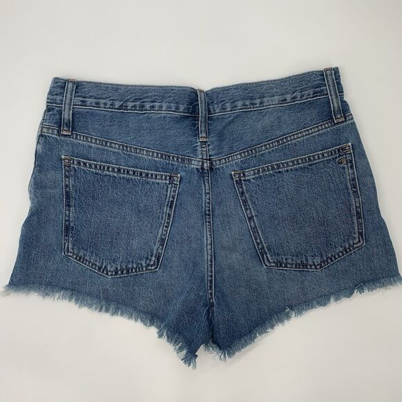 Madewell Denim Shorts Womens Size 28 Relaxed Mid Length Medium Wash Button Jean - Picture 6 of 12